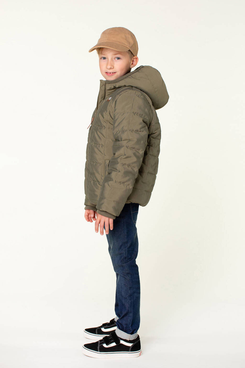 Moodstreet gewatteerde winterjas James kakigroen