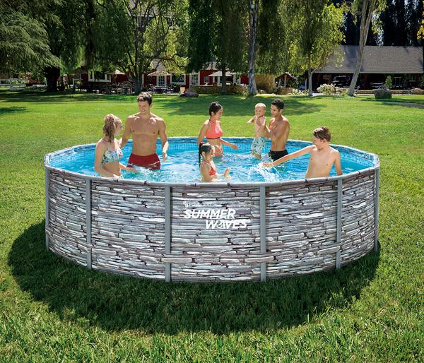 Summer Waves Frame Pool Elite, steingrau,