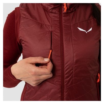 Doudoune Sans Manche Femme Salewa Ortles Hybrid TirolWool Responsive Rouge