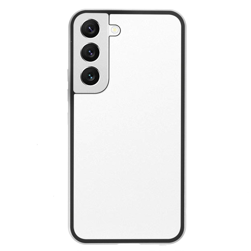 Samsung Galaxy S22 5G Magnetische Alu Schutzhülle mit Panzer Glas Backcover   Displayschutz (Magnet-Technologie) - Silber
