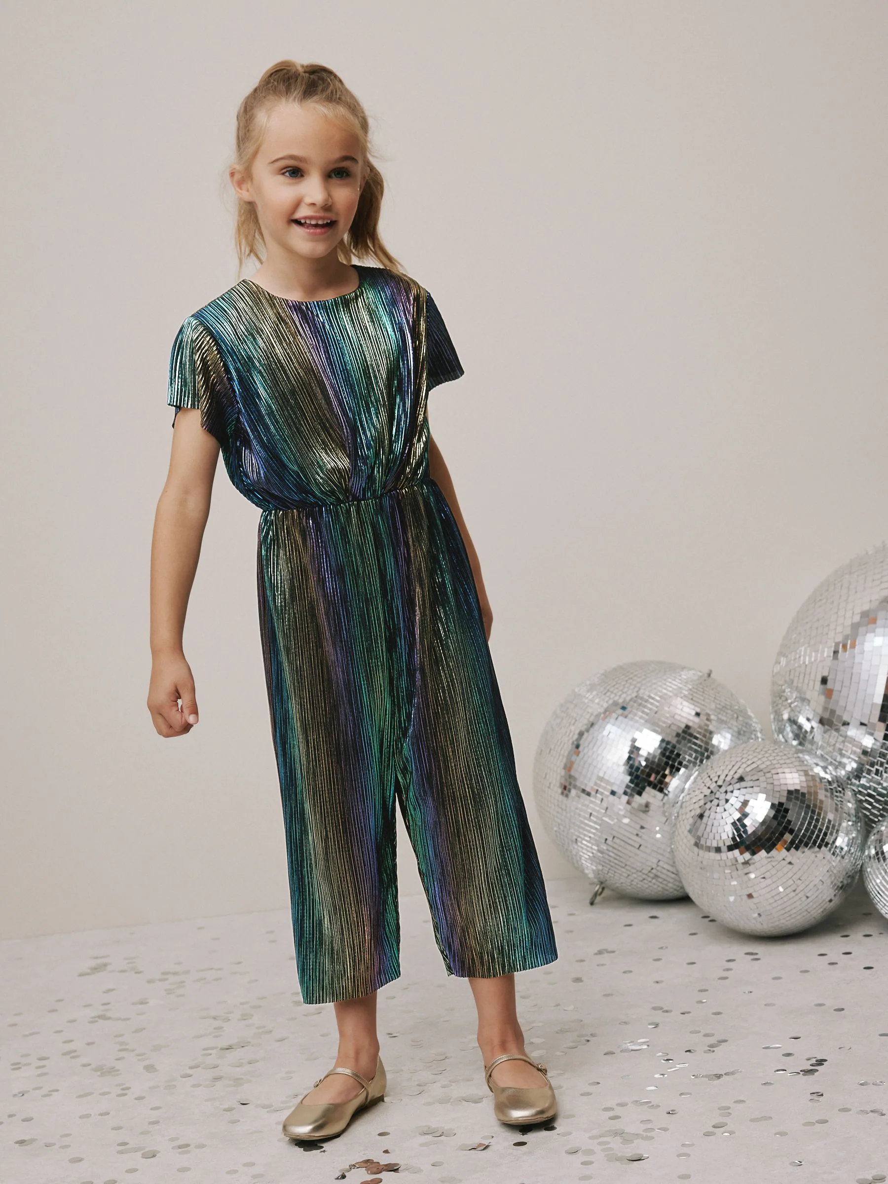 Met glinsterende regenboogprint - Jumpsuit (3-16jr)
