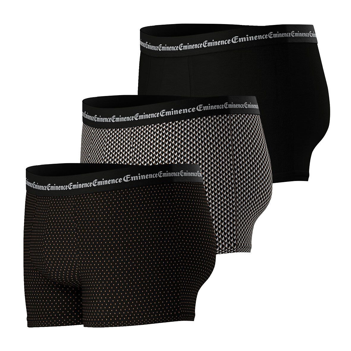 EMINÊNCIA<br>Conjunto de 3 cuecas boxer IMPRESSÃO COMERCIAL