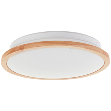 Brilliant plafondlamp Farica Starry wit/hout Ø30 cm 18W IP44 2000lm warm wit
