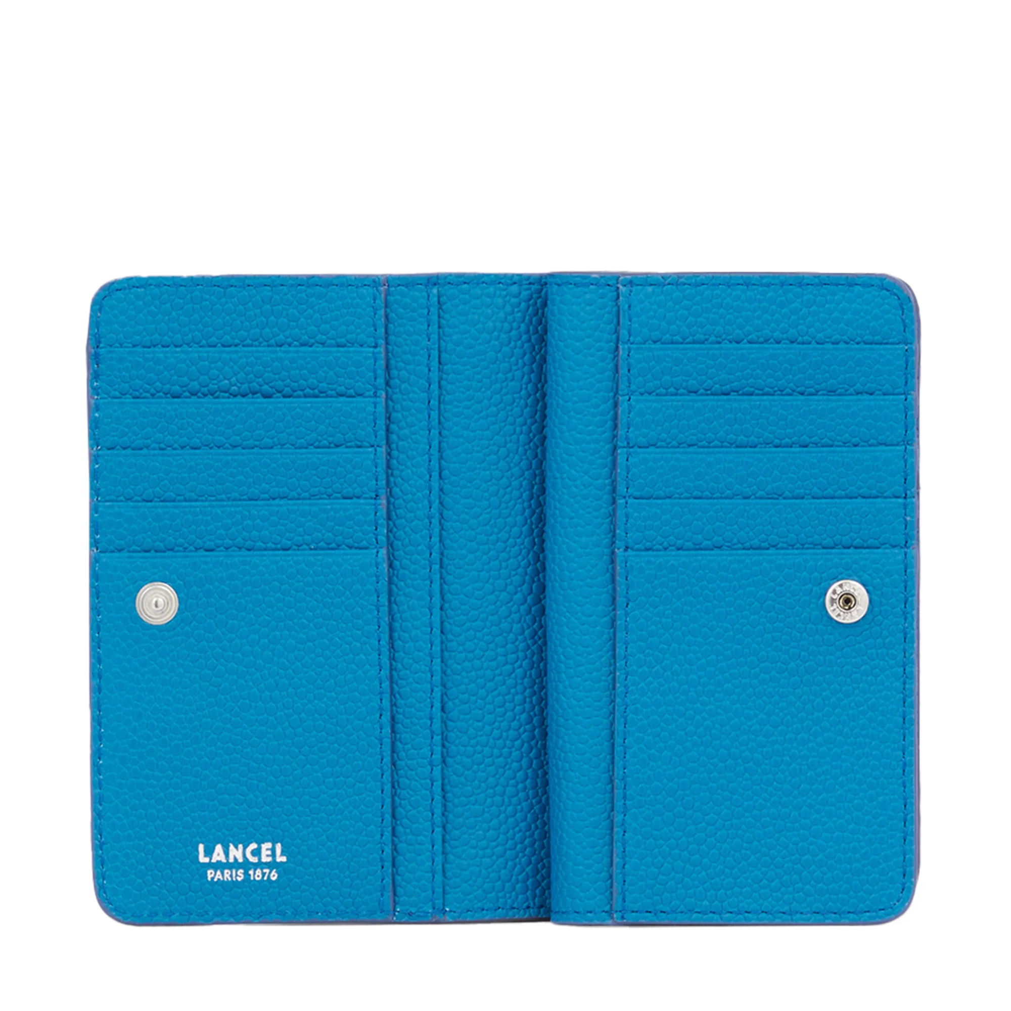 Portefeuille rectangulaire compact zippé Ninon de Lancel-Cobalt