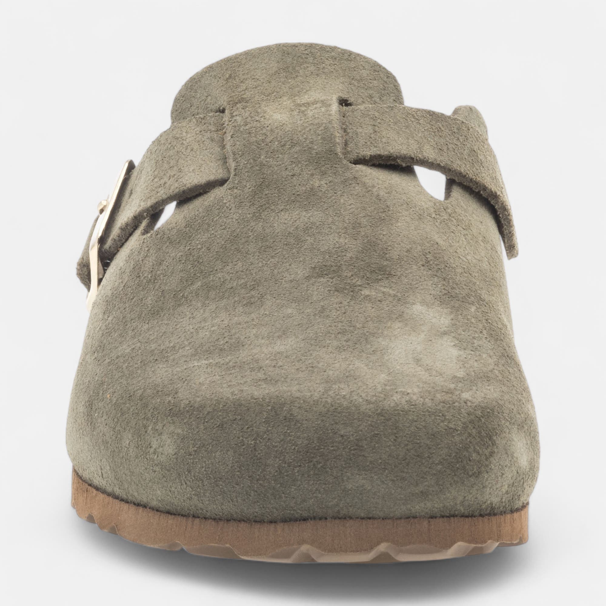 Mules Femme en cuir kaki