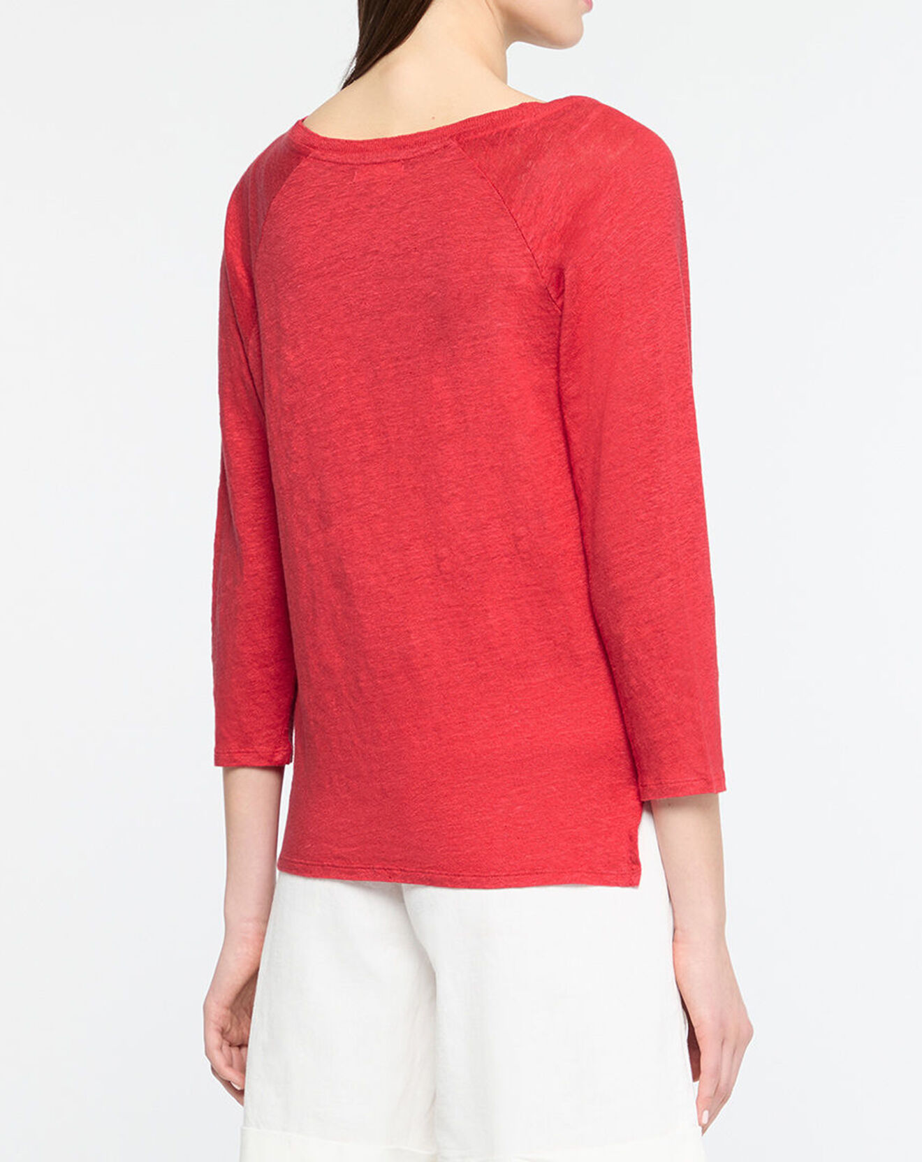 Yerse Gilet 100% Lin Lorelai rouge