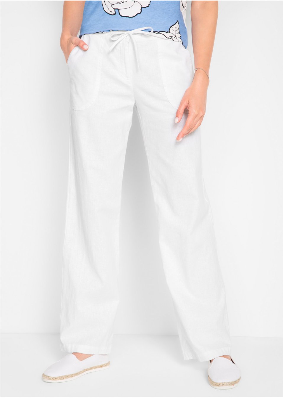 Pantalon large en lin majoritaire