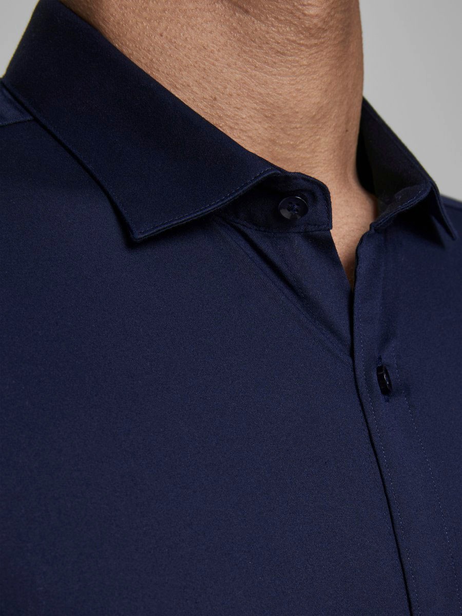 Jack & Jones Businesshemd »JJPRPARMA in Skinny Fit, Stretchanteil und verstellbaren Manschetten«, sehr schmal, Web, Baumwollmischung