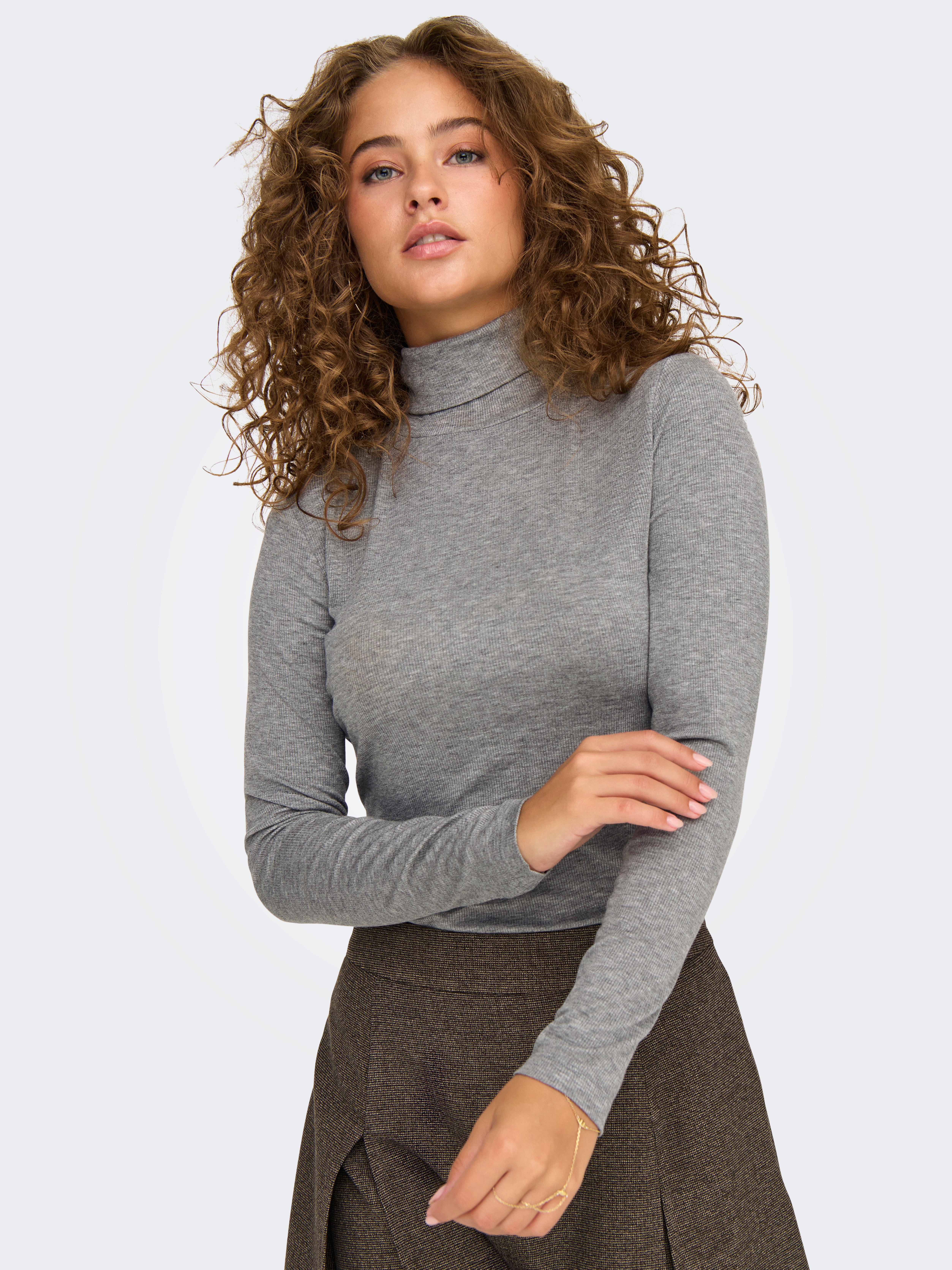 ONLSILLE Top Dark Grey Melange