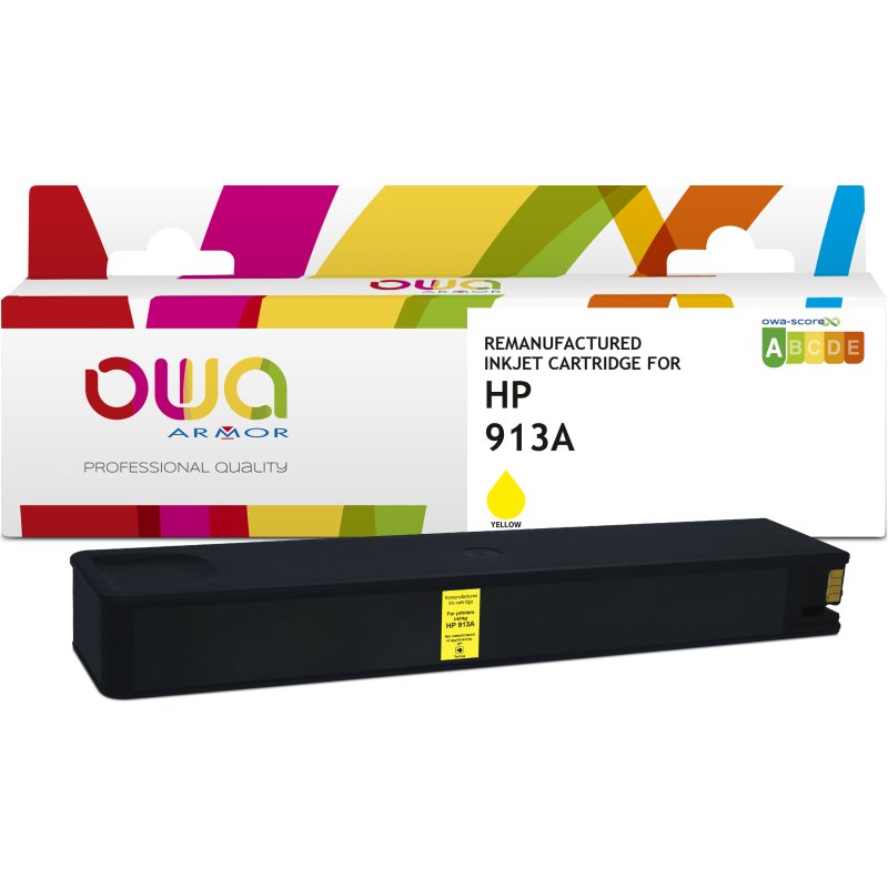 Cartouche d'encre remanufacturée OWA - standard - Jaune - pour HP 913A
