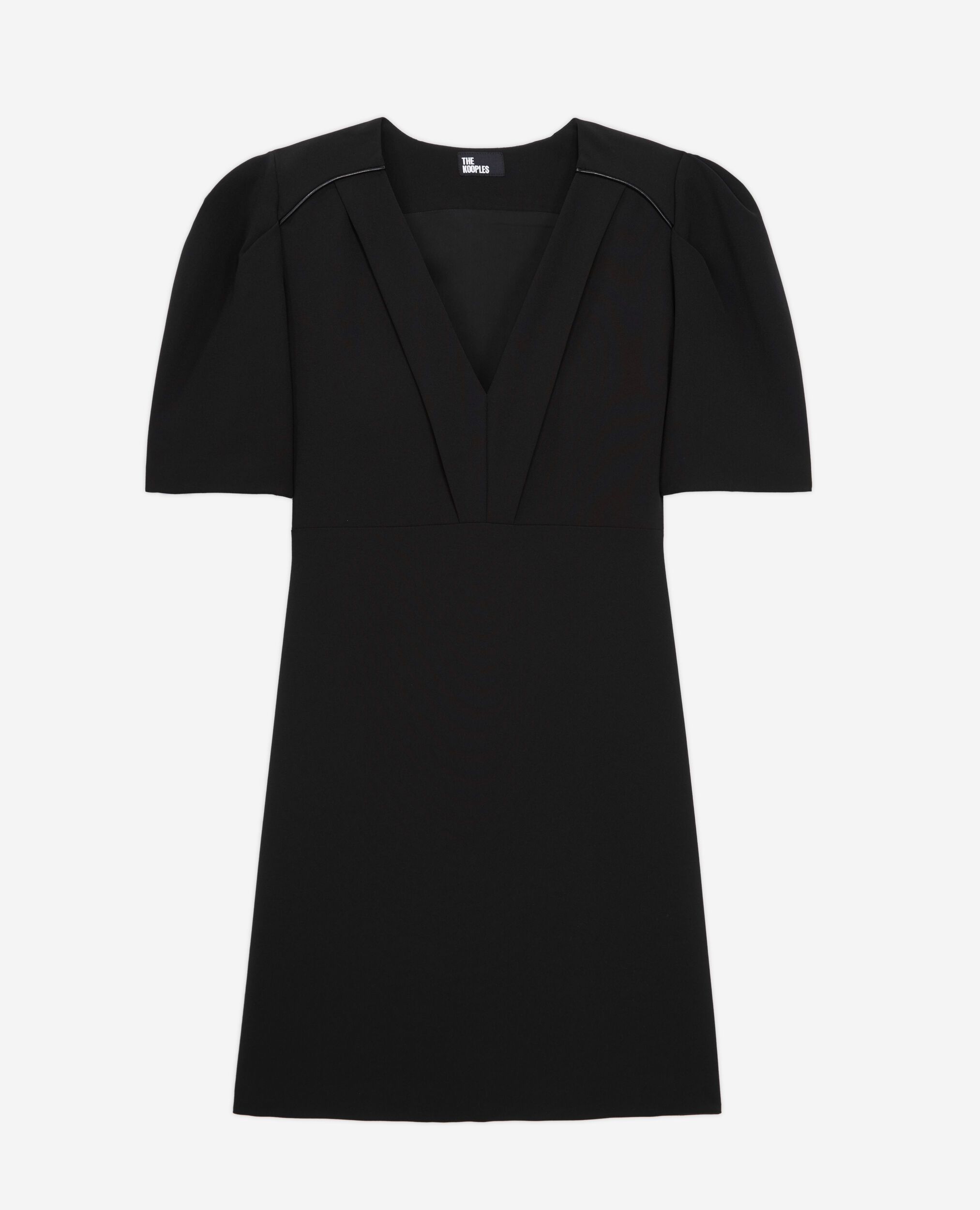 Robe courte noire en crêpe
