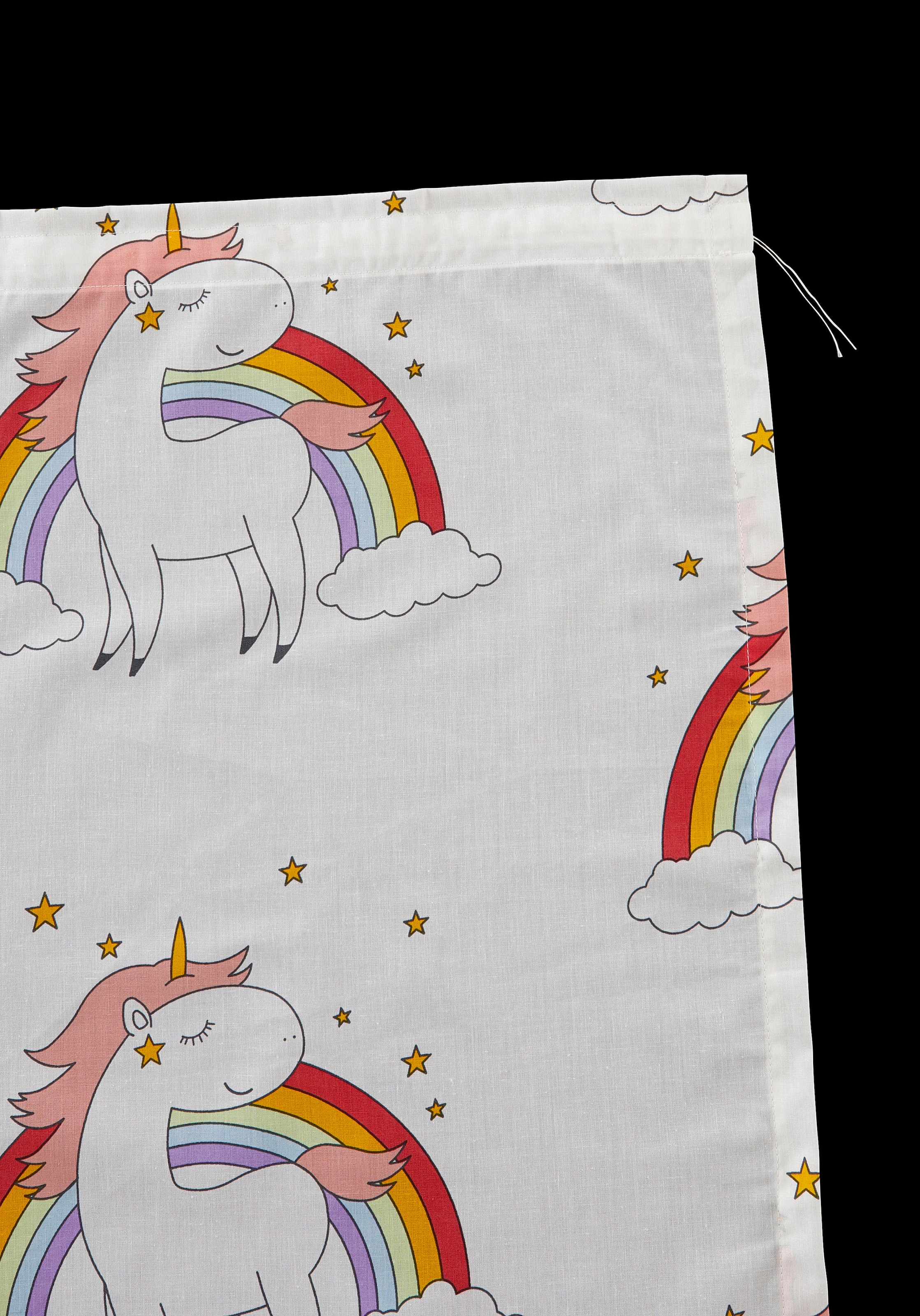 Lüttenhütt Gardine »EINHORN« Kräuselband 1 Stk. tlg. Kindergardine, bedruckt, halbtransparent, Einhörner, Regenbogen