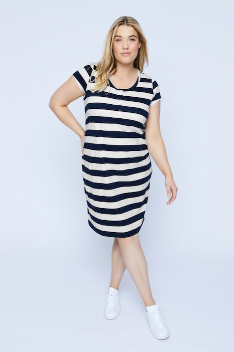 Bellieva Kleid, Jersey, Halbarm, seitliche Raffung, Biobaumwolle, GOTS