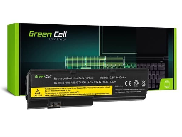 Green Cell laptopbatteri til Lenovo ThinkPad X200 X201 X200s X201i / 11,1V 4400mAh