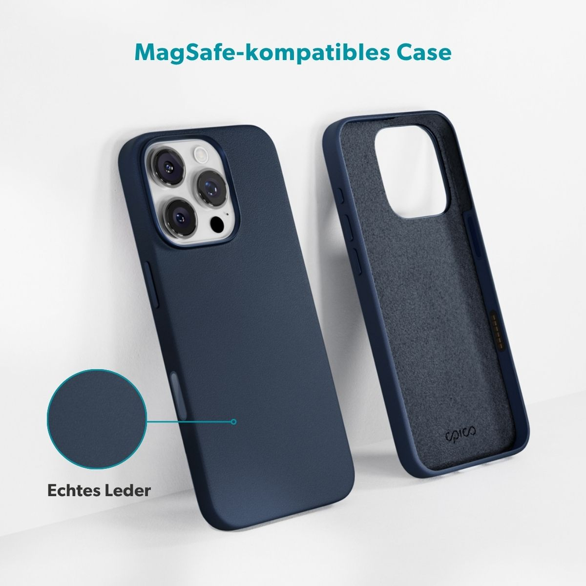 iPhone 16 Pro Mag  MagSafe Echtleder Hülle (91010131600001) - Blau