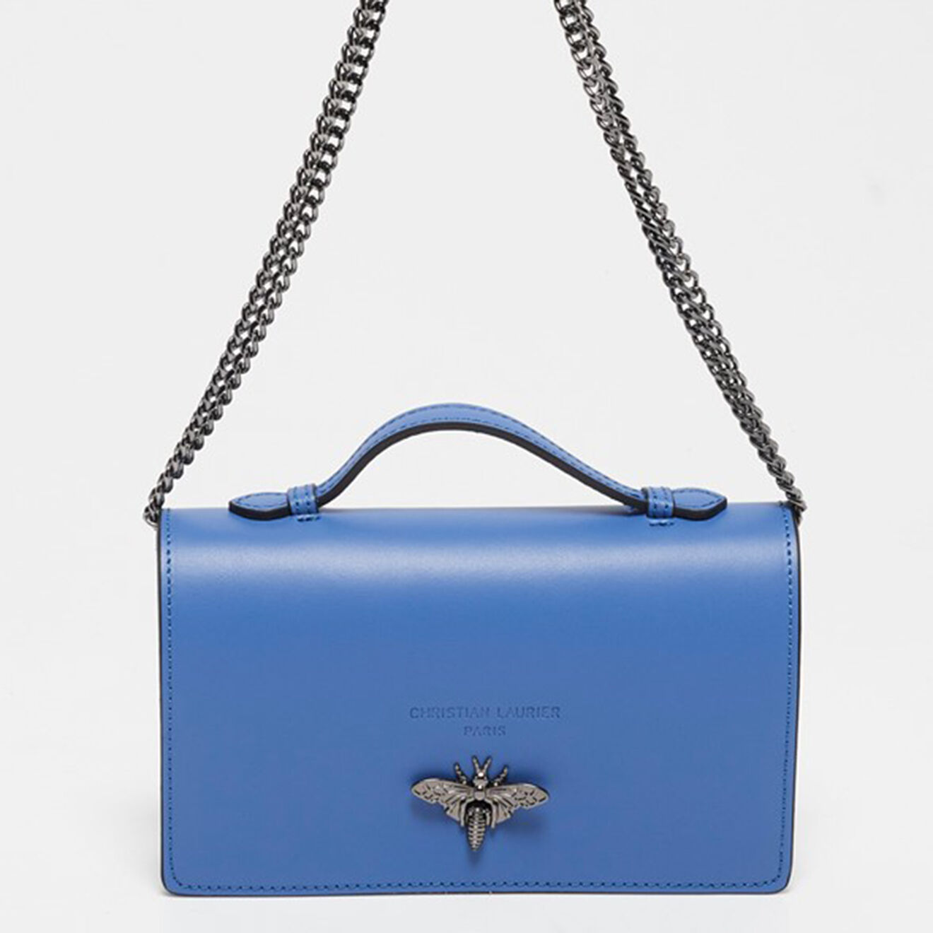 Christian Laurier Sac bandoulière en Cuir Stacy bleu - 22x12x4 cm