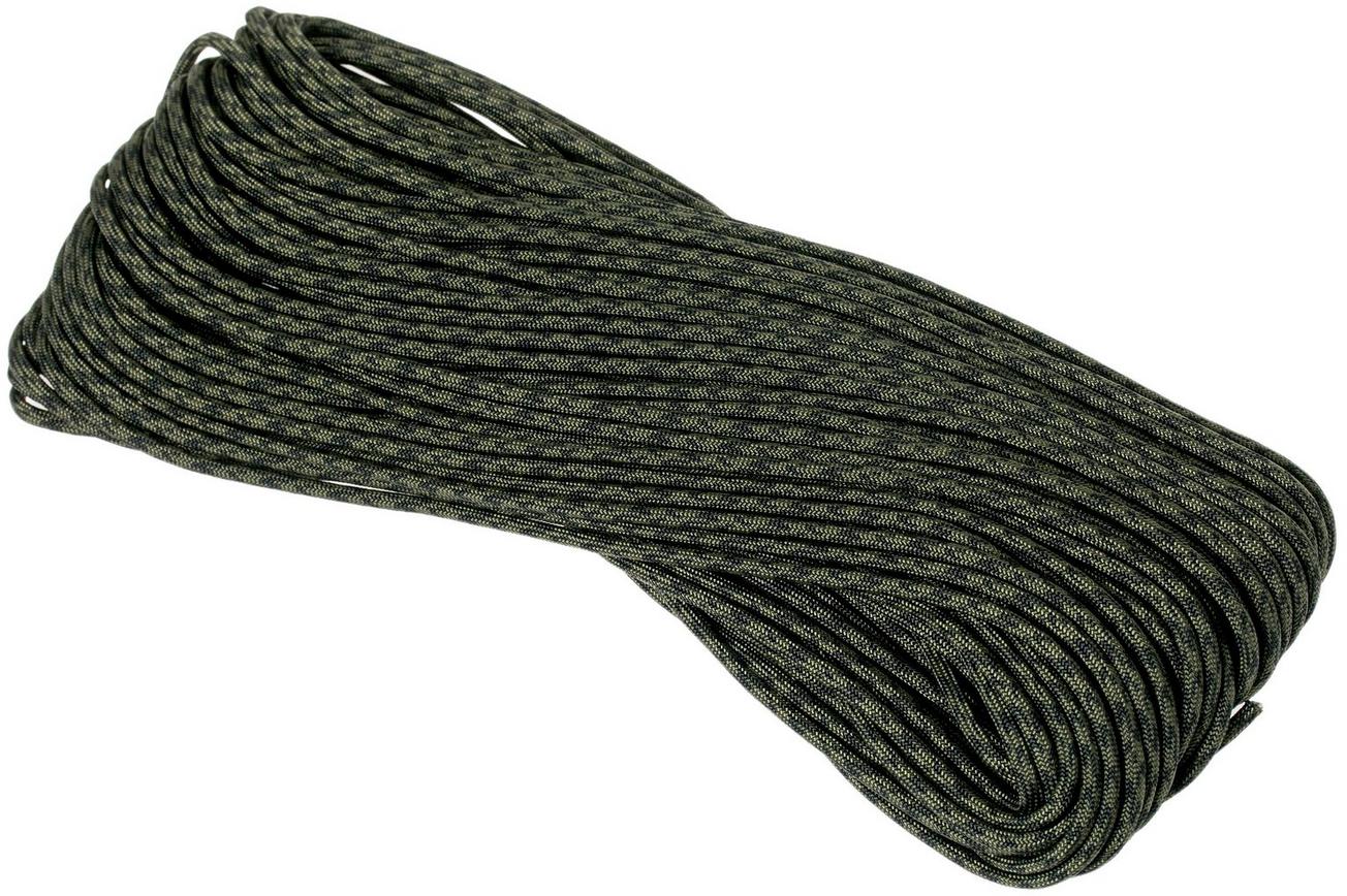 Knivesandtools 550 paracord type III, kleur: olive drab & black camo, 100 ft (30,48 m)