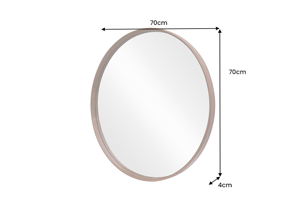 Runder Wandspiegel PORTRAIT 70cm natur in Eichenholz-Design