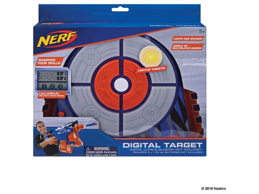 Jazwares Nerf - Elite Strike og Score Digital Target - hvid, blå, orange