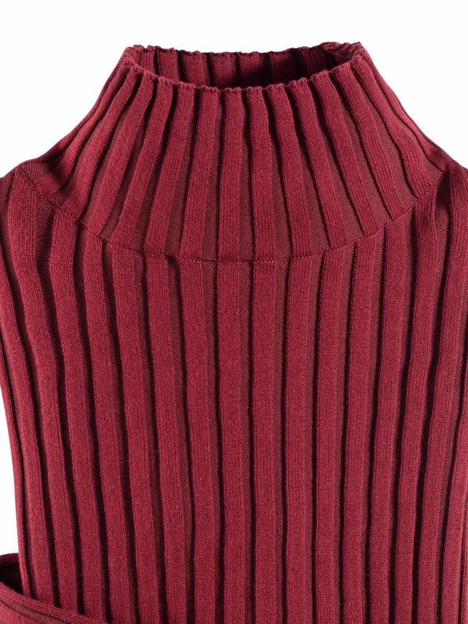 Stehbund-Pullover Diagonalrippe