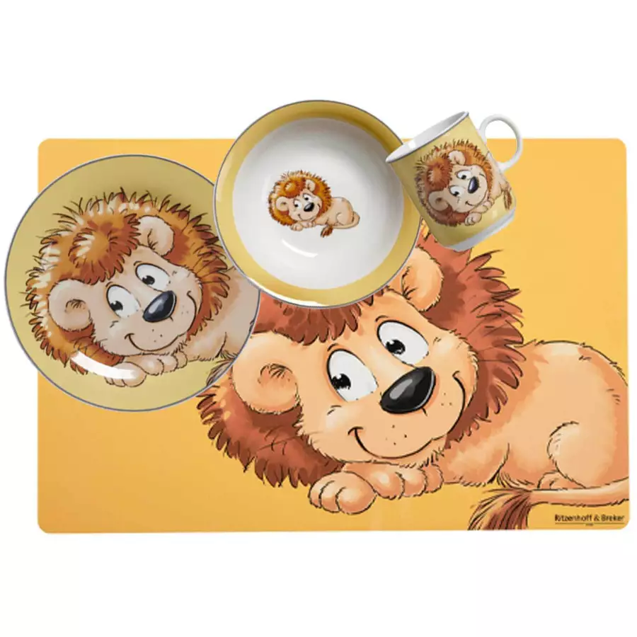Ritzenhoff & Breker GmbH & Co. KG Kindergeschirr + Tischmatte Happy Zoo 4er Set gelb