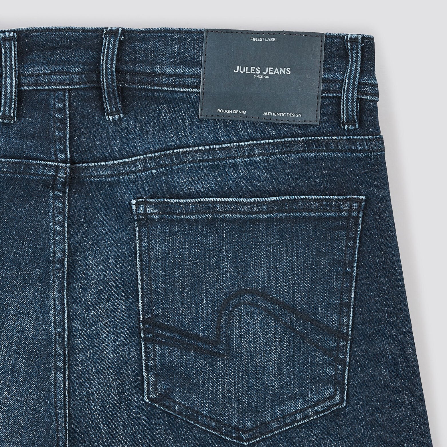 Jean straight intérieur doux Bleu