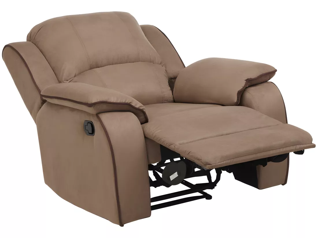 Canapés 3 places 2 places et un fauteuil relax en microfibre HERNANI - Taupe
