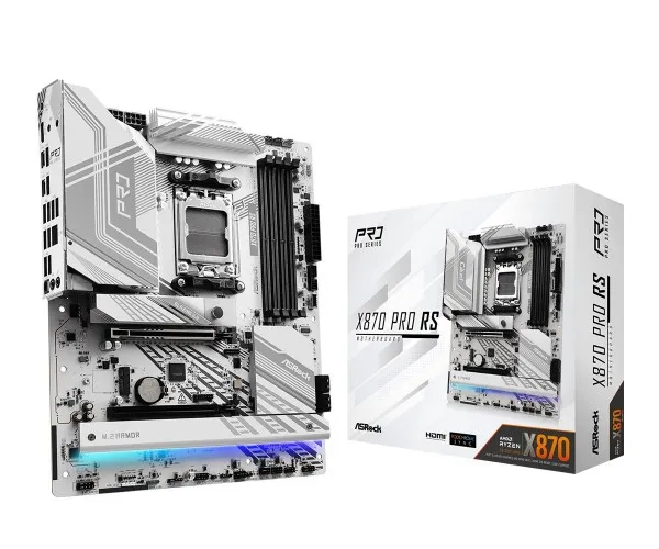 ASRock X870 Pro RS - Bundkort - ATX - Socket AM5 - AMD X870 Chipset - USB4, USB 3.2 Gen 1, USB-C 3.2 Gen 2x2 - 2.5 Gigabit LAN - onboard grafik (CPU påkrævet) - HD Audio (8-kanaler)