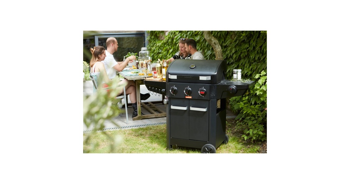BarbecookLuca 312 gasbarbecue met kast en zijbrander  (Zwart)