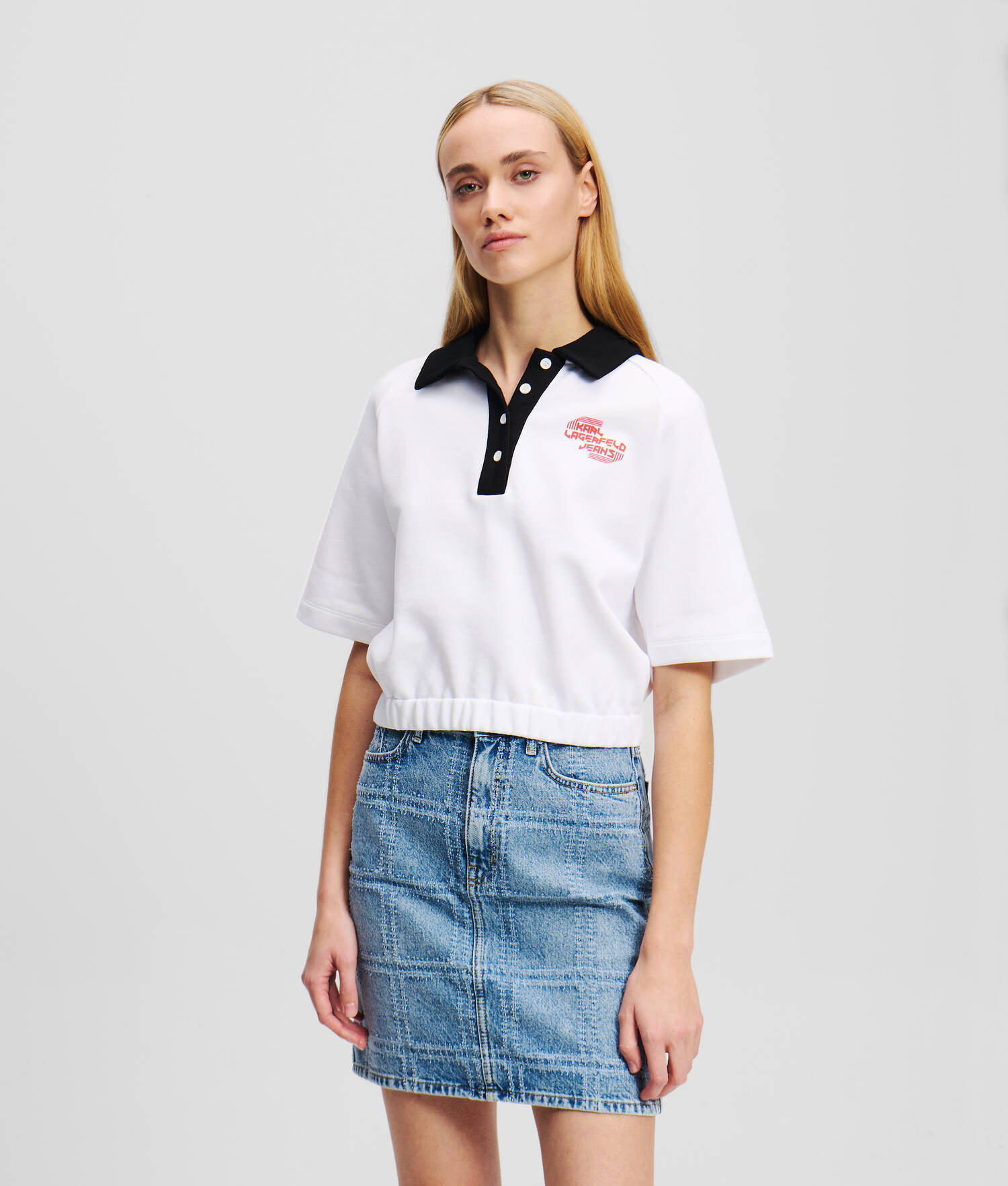 POLO CROPPED - Blanc