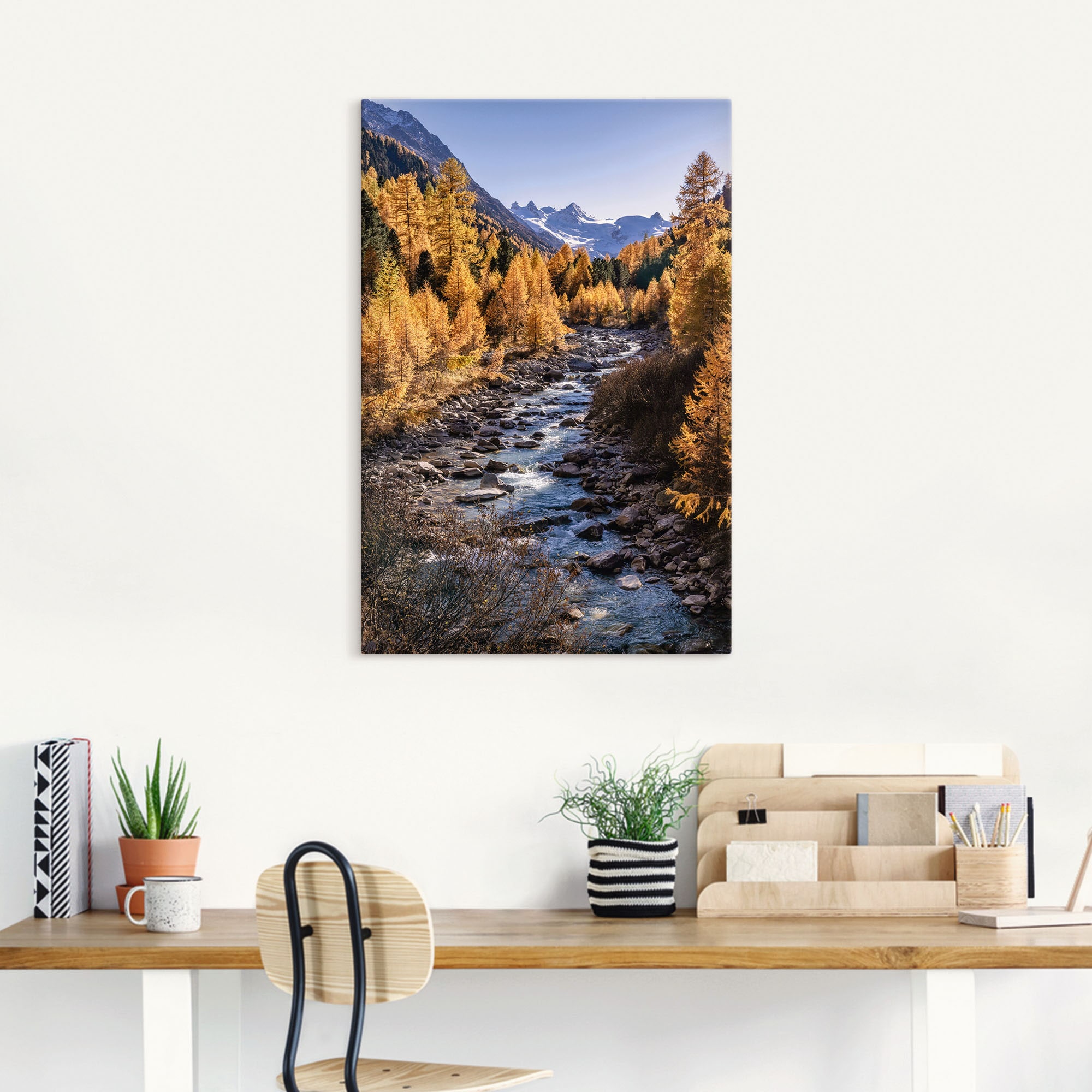 Artland Leinwandbild »Herbst im Oberengadin« Vier Jahreszeiten Bilder 1 Stk. tlg. auf Keilrahmen gespannt