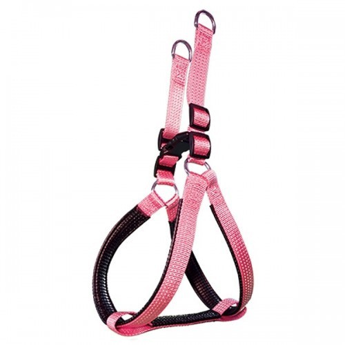 Coleira peitoral simples de nylon para cães, rosa