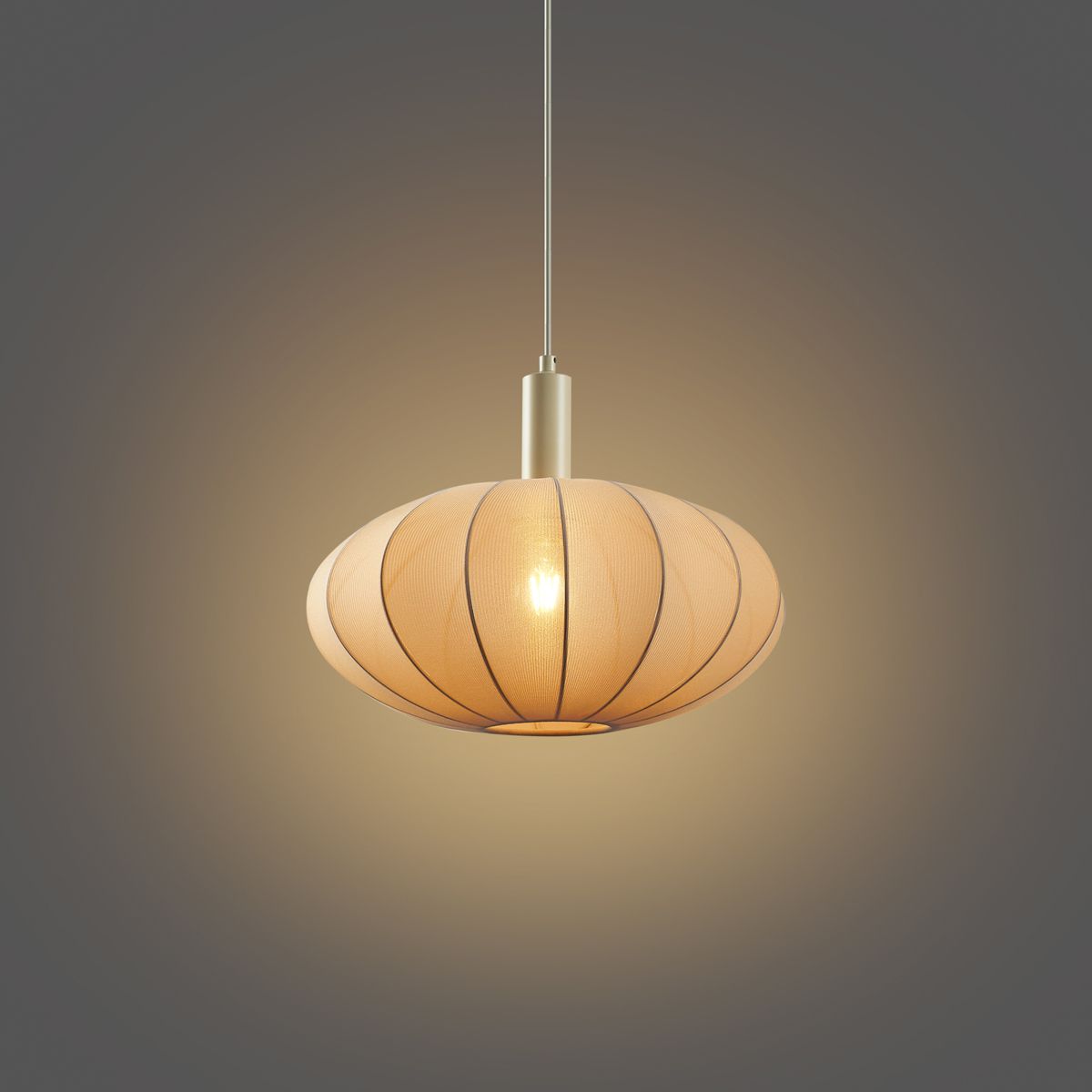 Japandi hanglamp beige met stoffen kap - Bida