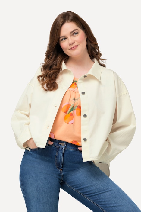 Jeans-Shirtjacke, Hemdkragen, Biobaumwolle