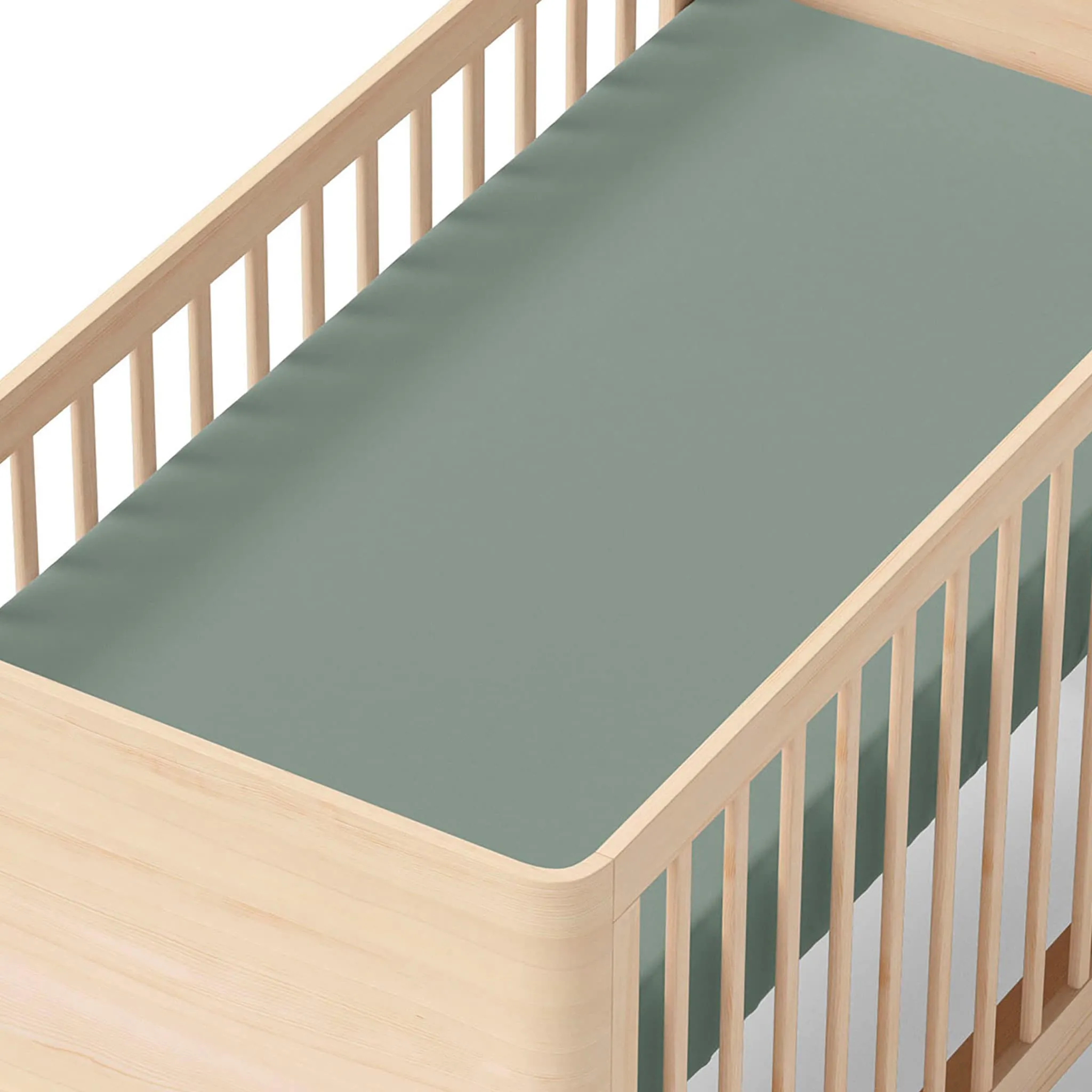Origami Maison Drap Contour pour Lit de Bébé - Uni Sage