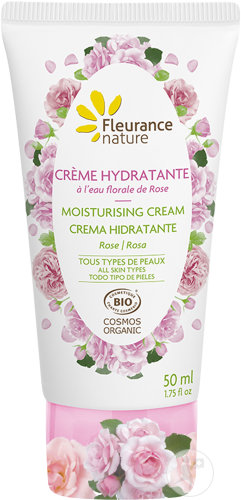 Fleurance Nature Crème Hydratante À L'Eau Florale De Rose Tous Types De Peaux Tube 50ml