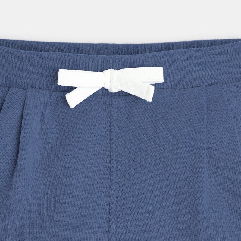 Short à plis en molleton bleu bébé fille Bleu