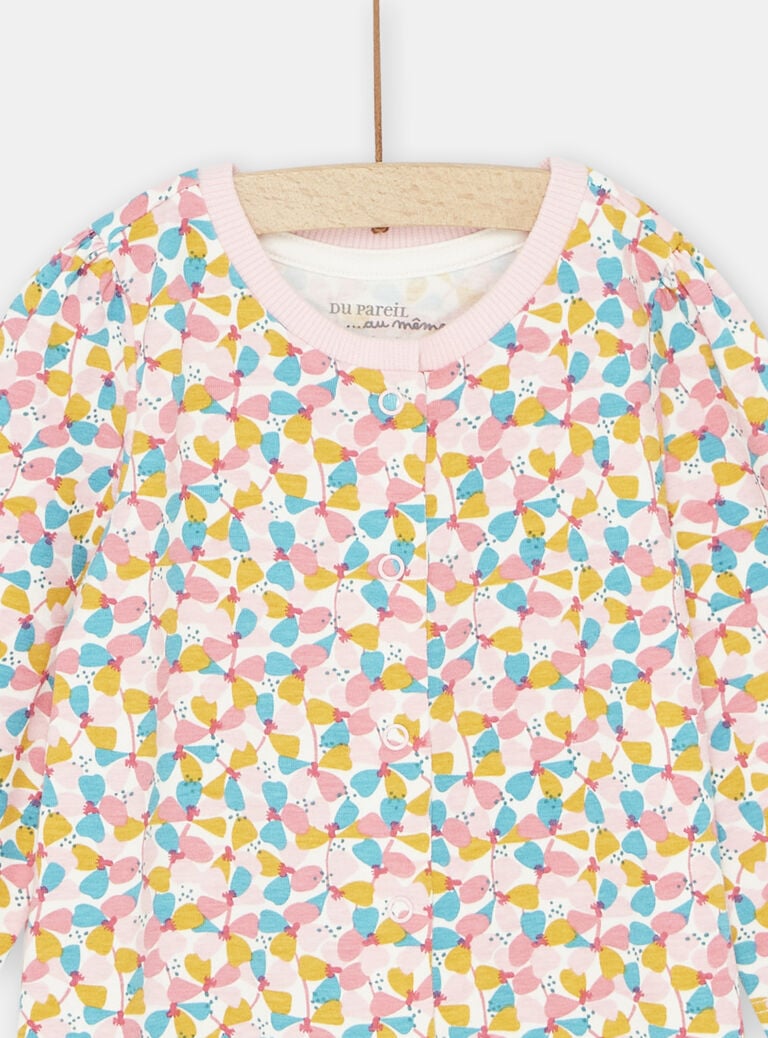Grenouillère multicolore à imprimé fleuri bébé fille