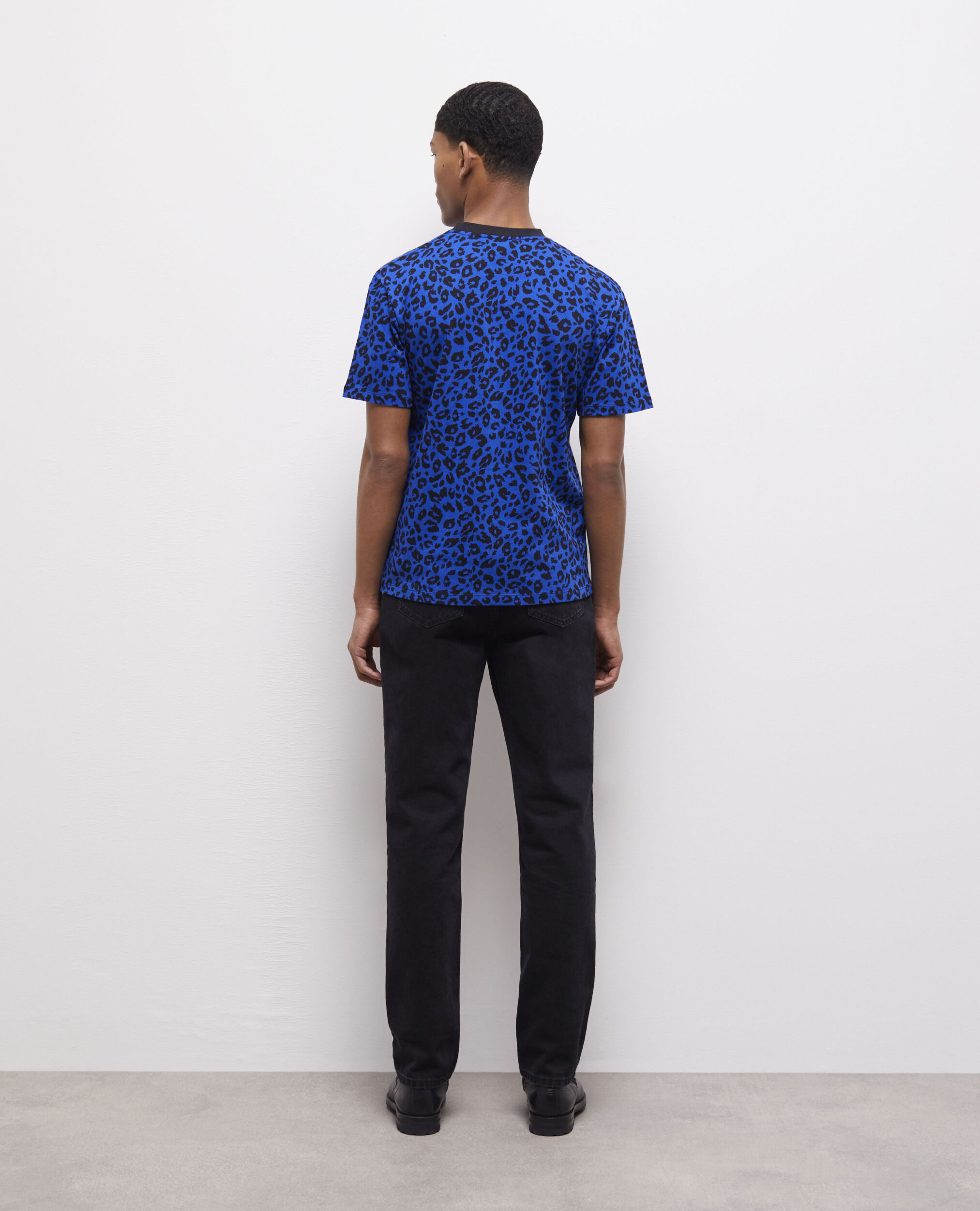 T-shirt léopard bleu
