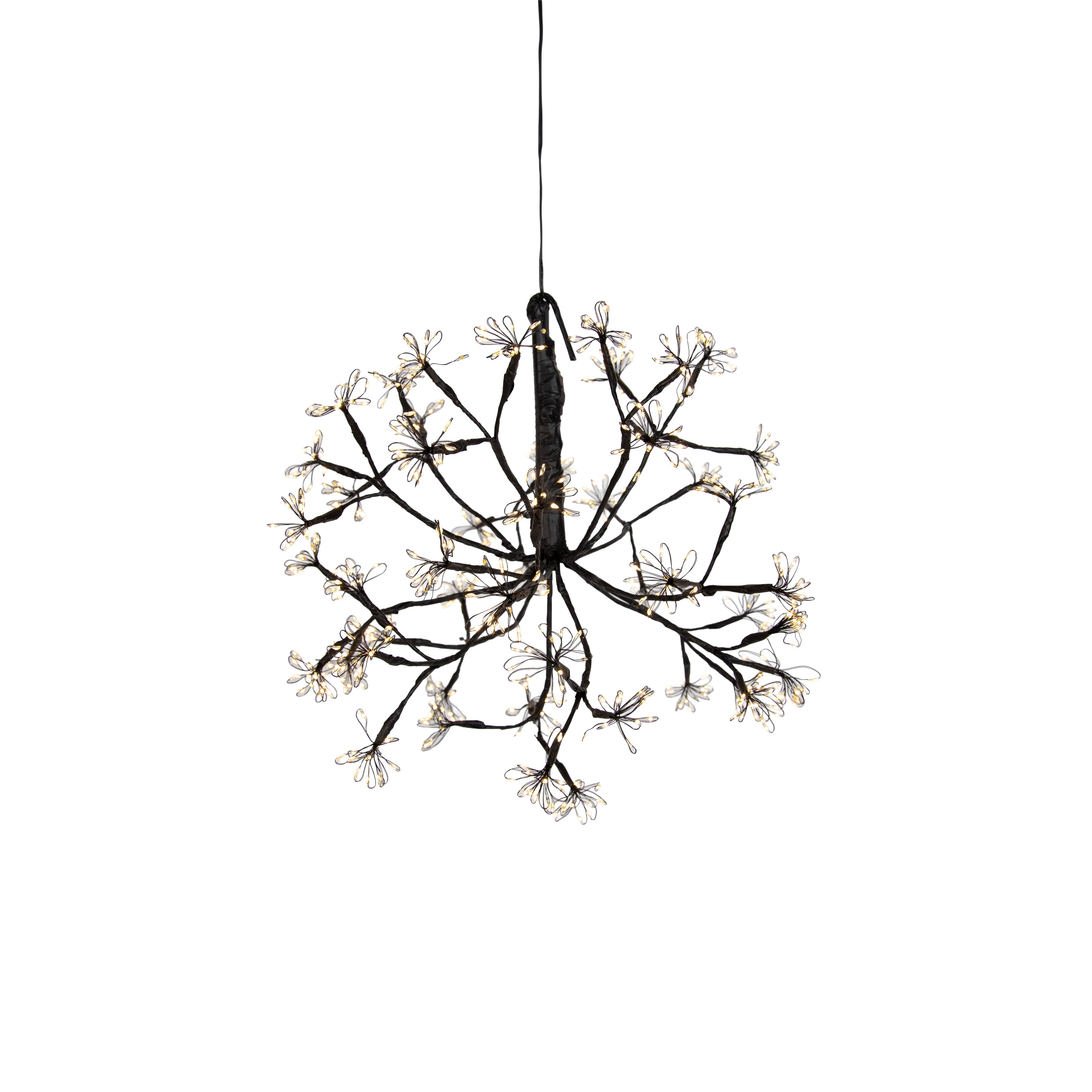 Kerst hanglamp bol zwart 40cm incl. LED met timer IP44 - Nobu