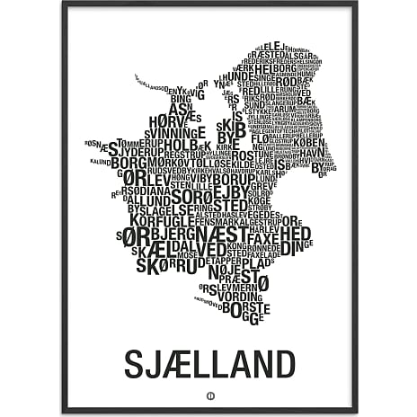 Sjælland, byer - 30x40 cm