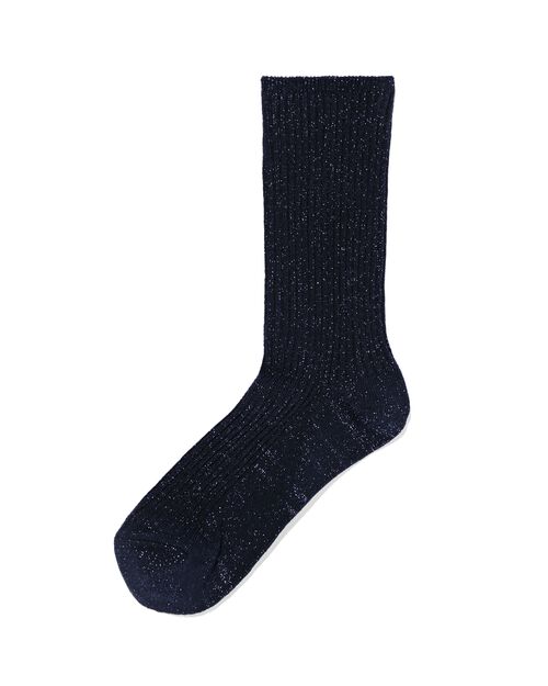 chaussettes avec paillettes en coton bleu foncé