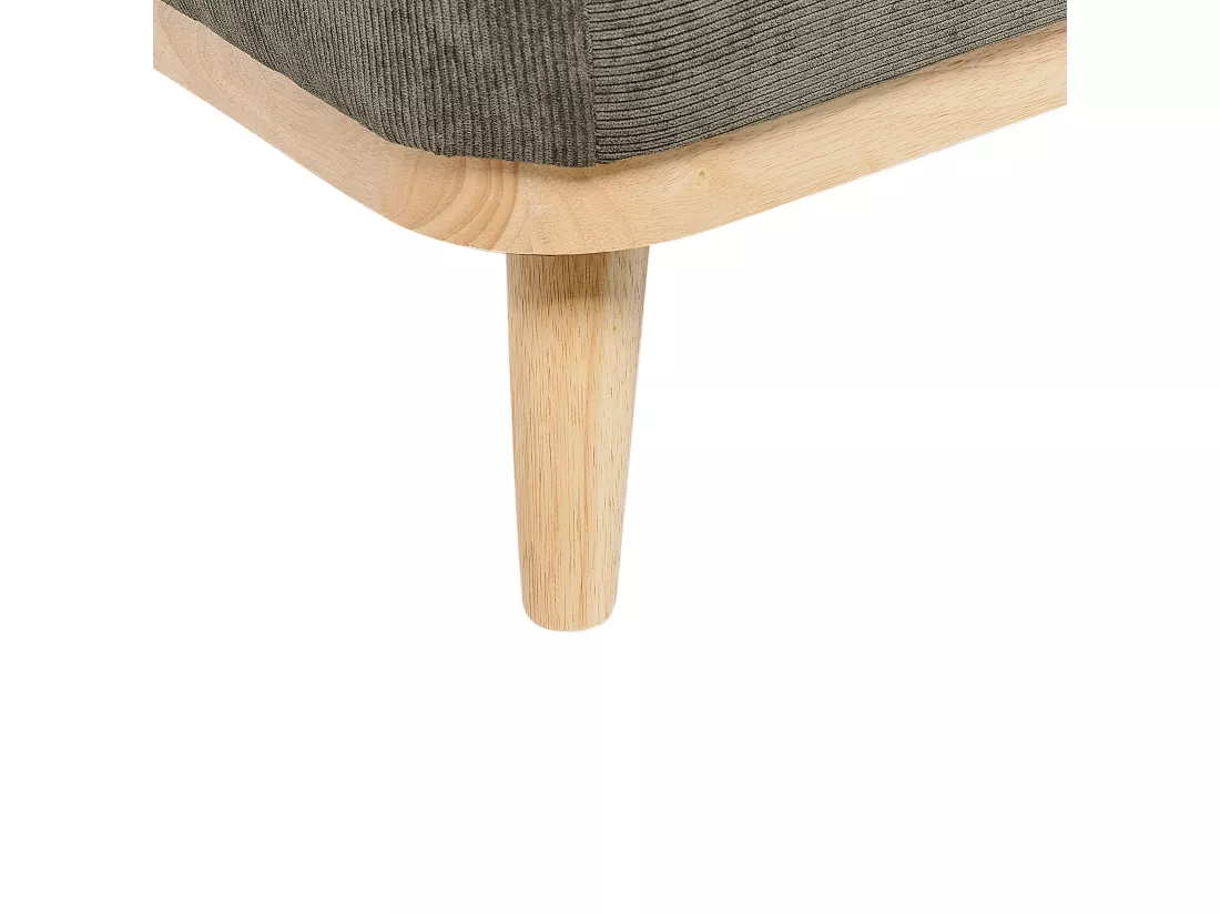 Canapé d'Angle Côté droite en Velours Côtelé Vert Foncé Bois d'Hévéa et d'Eucalyptus 3 Places Simos