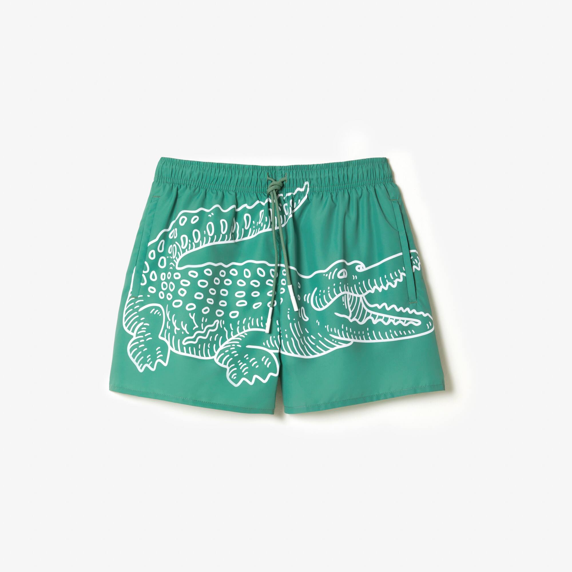 Herren LACOSTE Badehose mit Krokodilaufdruck Badebekleidung - Grün - Lacoste - Herren