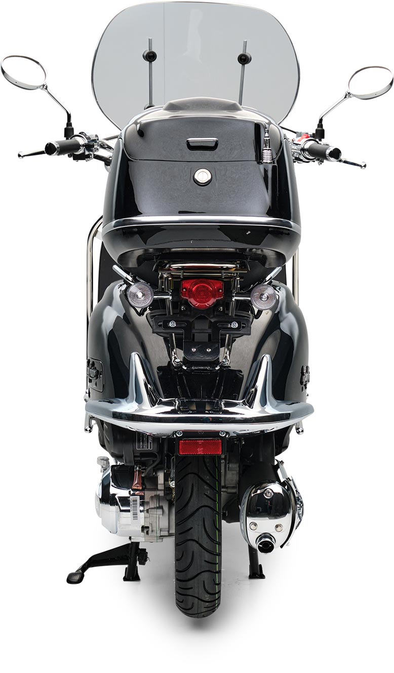 Motorroller Retro EasyCruiser Schwarz 50ccm Euro 5 EFI Scooter Moped Mofa