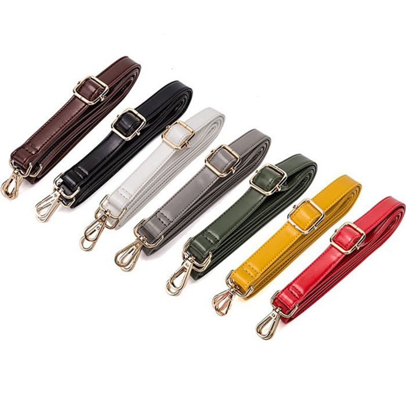 (70-130cm) Ersatz Schultergurt Handtaschen Leder Riemen - Braun / Silber