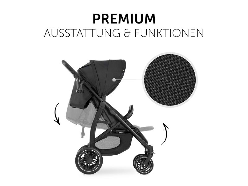 Hauck Buggy Rapid 4D Air Black Stylischer Buggy für Stadt und Land
