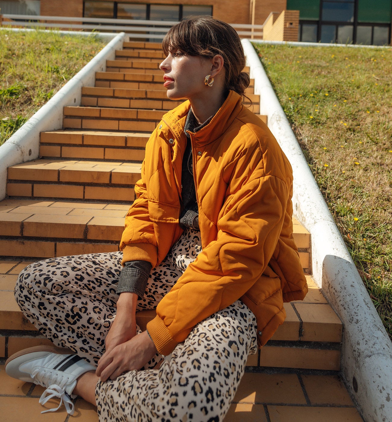Blouson matelassé oversize - Ocre