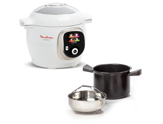 MOULINEX - Autocuiseur COOKEO+ 180 recettes 6L Blanc Silver CE85BA10