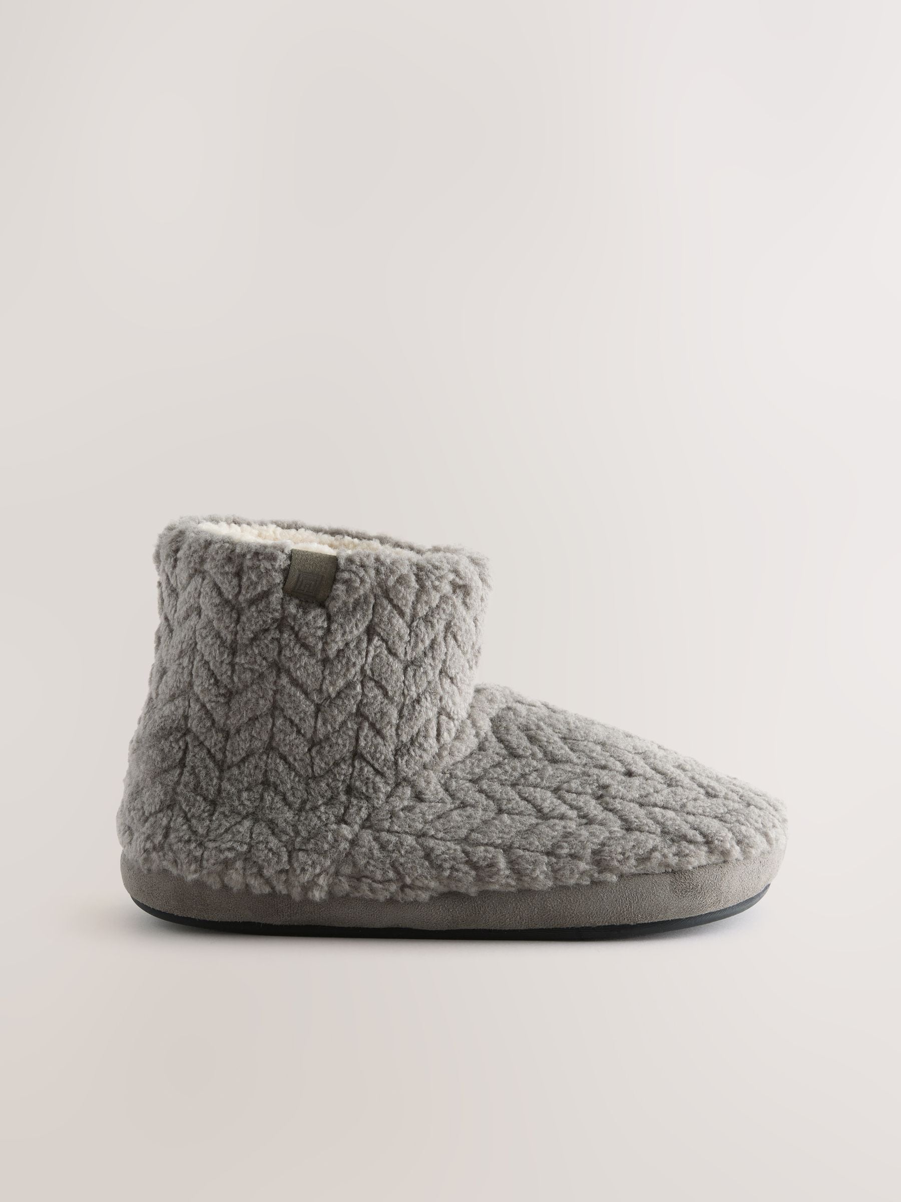 Neutraal - Textured Fleece Boot Slippers